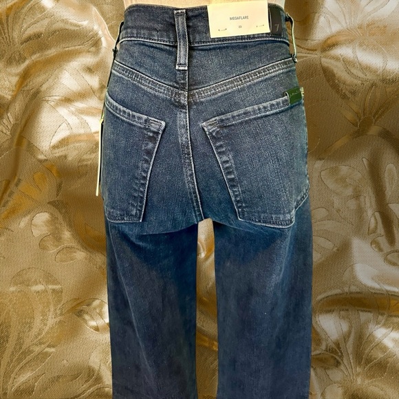 NWT 7 For All Mankind ‘Mega Flare’ Ultra High-Rise Jeans in “Sunbeam” Size 23 - Picture 10 of 16